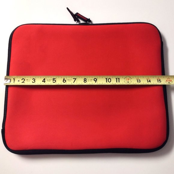 Red Protective 17" Computer Sleeve ~ Lined/Padded ~ Double Zip ~ Int. Pocket NOB - Picture 7 of 8